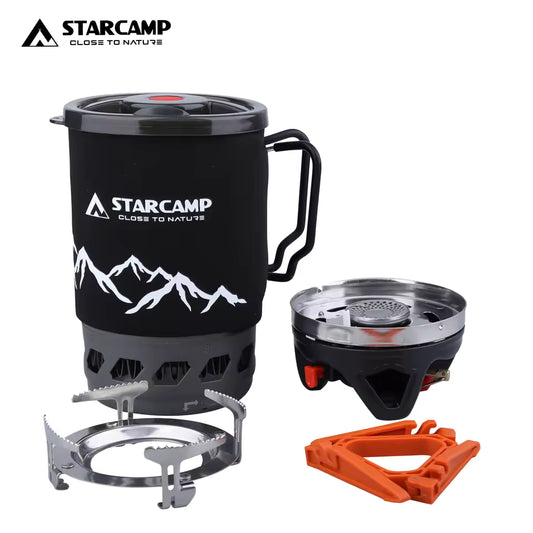 STARCAMP 900ml Outdoor Camping Cooking System Hiking Fastboil Jet Cooker Gas Stove